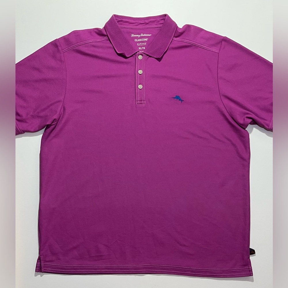 Tommy Bahama IslandZone Supima Short Sleeve Polo, Solid Pink, Men’s XL